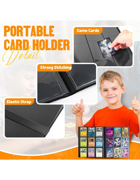 Carpeta de Cartas Coleccionables SRISE 20 Páginas 360 Cartas Negro Carpeta de Cartas Coleccionables SRISE 20 Páginas 360 Cartas Negro