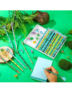 Lápices de Dinosaurio Tenceur 48 Pcs con Toppers de Dino 2
