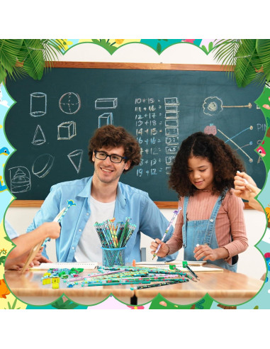 Lápices de Dinosaurio Tenceur 48 Pcs con Toppers de Dino