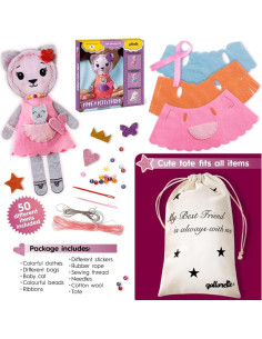 Kit de Costura de Fieltro Qollorette para Niños - Juguete Gato 2