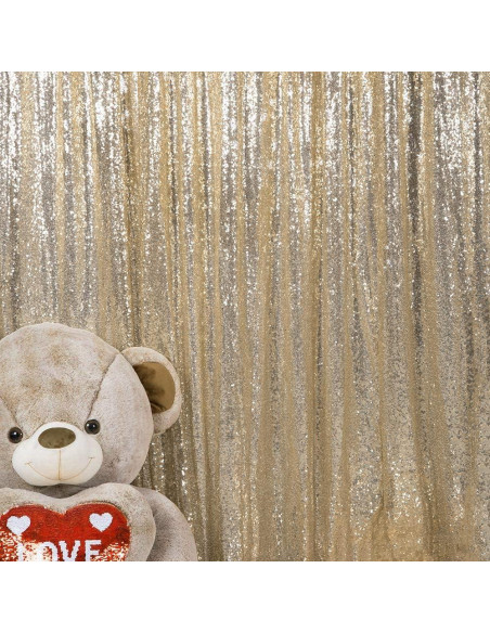 Cortinas de Lentejuelas Champagne JYFLZQ 2x8 ft 2 Paneles Cortinas de Lentejuelas Champagne JYFLZQ 2x8 ft 2 Paneles