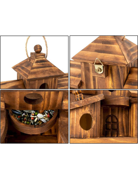 Casa para Aves COLEBA de 5 Habitaciones de Madera Natural Casa para Aves COLEBA de 5 Habitaciones de Madera Natural