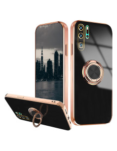 Funda de Silicona Huawei P30 Pro con Soporte Magnético Negro