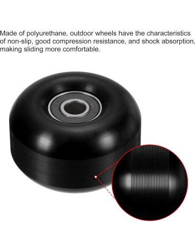 Ruedas de Skateboard PATIKIL 52mm 95A Negras - Paquete de 4