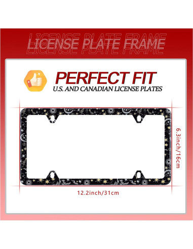 2 Piezas Marco de Placa de Licencia UNINDREM Acero Inoxidable Galaxia