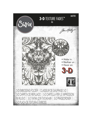 Carpeta de Embossing 3D Sizzix Tim Holtz Damask 16.3x11.7cm