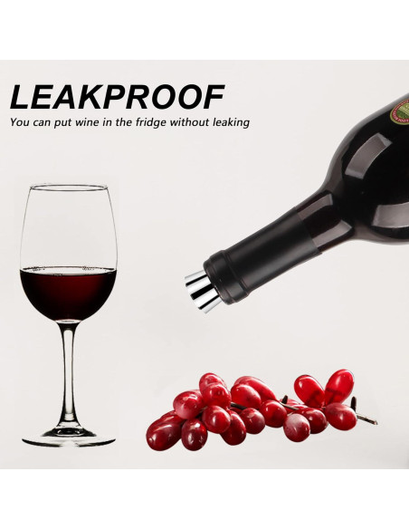 Tapones de Vino Reutilizables Tengfy Plateados - 5 Piezas Tapones de Vino Reutilizables Tengfy Plateados - 5 Piezas