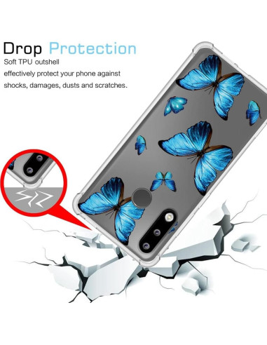 Funda Bumper Flexible TPU Huawei P30 Lite Nova 4E Mariposa Azul