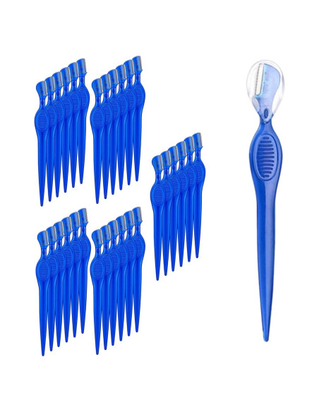 30 Cuchillas de Cejas ALAZCO Azul - Afeitar y Exfoliar Facial 30 Cuchillas de Cejas ALAZCO Azul - Afeitar y Exfoliar Facial