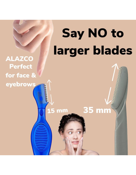 30 Cuchillas de Cejas ALAZCO Azul - Afeitar y Exfoliar Facial 30 Cuchillas de Cejas ALAZCO Azul - Afeitar y Exfoliar Facial