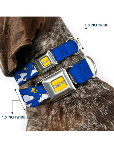 Collar para Perro Peanuts Buckle-Down 24.1-33 cm Azul