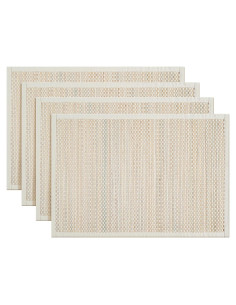 Manteles de Bambú Hausattire Set de 4 33x48 cm Beige