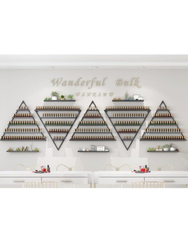 Conjunto de 10 estantes triangulares BANEBONE para esmaltes