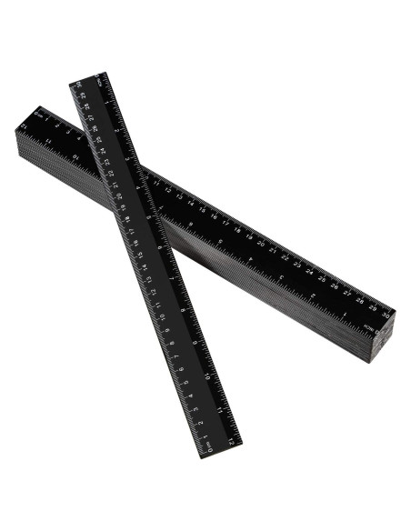 Paquete de 50 reglas de plástico negro EBOOT 30 cm estándar Paquete de 50 reglas de plástico negro EBOOT 30 cm estándar