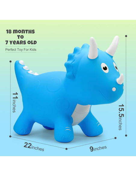 Caballo Saltarín Dinosaurio Azul PlayZap - Juguete Inflable 1.87kg Caballo Saltarín Dinosaurio Azul PlayZap - Juguete Inflable 1.87kg