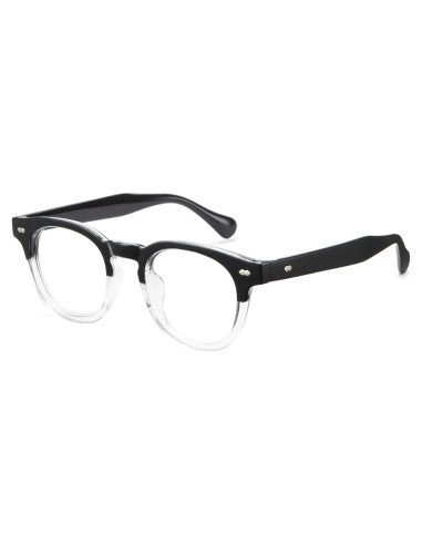 Gafas Redondas Cyxus con Protección UV y Luz Azul - Marco Negro