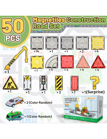 Juego de Azulejos Magnéticos LionFuny 50 Piezas para Niños Juego de Azulejos Magnéticos LionFuny 50 Piezas para Niños