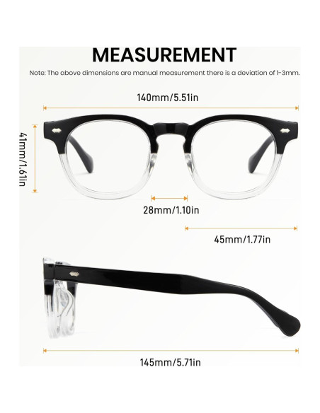 Gafas Redondas Cyxus con Protección UV y Luz Azul - Marco Negro Gafas Redondas Cyxus con Protección UV y Luz Azul - Marco Negro