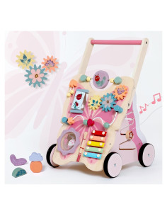Andador de Madera Montessori Mariposa Rosa 1-3 años