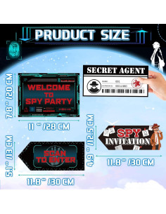 Decoraciones de Fiesta de Cumpleaños Espía Gueevin - 20 Piezas 2