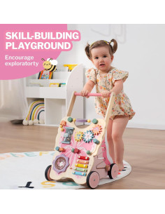 Andador de Madera Montessori Mariposa Rosa 1-3 años 2