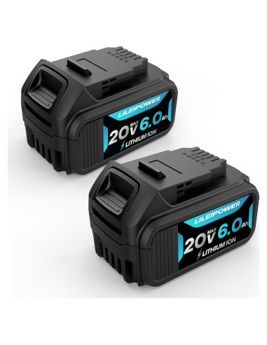 Paquete de 2 Baterías de Reemplazo LILEIPOWER 20V 6Ah Dewalt