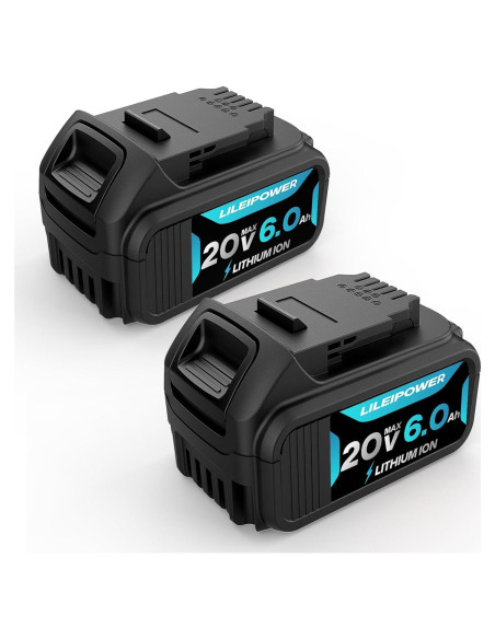 Paquete de 2 Baterías de Reemplazo LILEIPOWER 20V 6Ah Dewalt Paquete de 2 Baterías de Reemplazo LILEIPOWER 20V 6Ah Dewalt