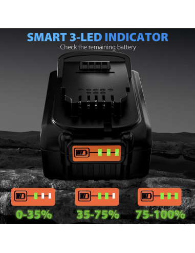 Paquete de 2 Baterías de Reemplazo LILEIPOWER 20V 6Ah Dewalt