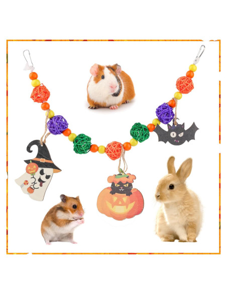 Juguetes de Halloween Abizoo para Conejos y Cobayas - Madera Natural Juguetes de Halloween Abizoo para Conejos y Cobayas - Madera Natural