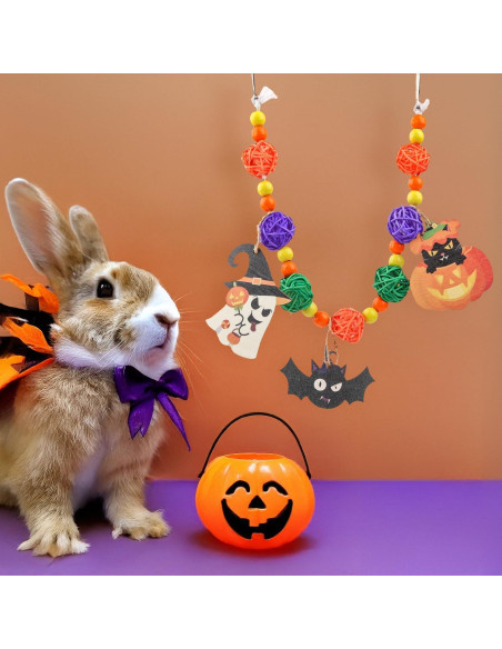 Juguetes de Halloween Abizoo para Conejos y Cobayas - Madera Natural Juguetes de Halloween Abizoo para Conejos y Cobayas - Madera Natural