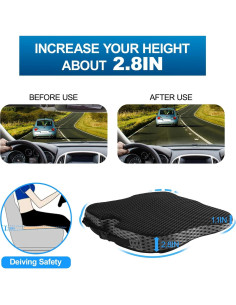 Cojín de Asiento Ergonómico Hapiclody para Coche Negro 2