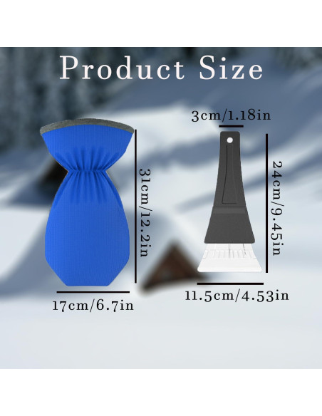Raspador de Hielo con Guantes Zisqerts Azul - 2 Piezas Raspador de Hielo con Guantes Zisqerts Azul - 2 Piezas