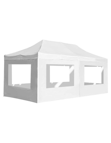 Carpa de Fiesta Plegable YELWHI 5.8x3m Blanca con Paneles