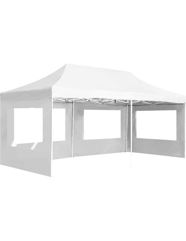 Carpa de Fiesta Plegable YELWHI 5.8x3m Blanca con Paneles