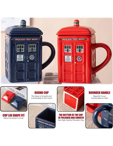 Taza de Cerámica Tardis Doctor Who 450ML con Tapa