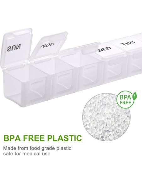 Organizador de Pastillas Semanal Sukuos 2 Pcs Extra Grande Organizador de Pastillas Semanal Sukuos 2 Pcs Extra Grande