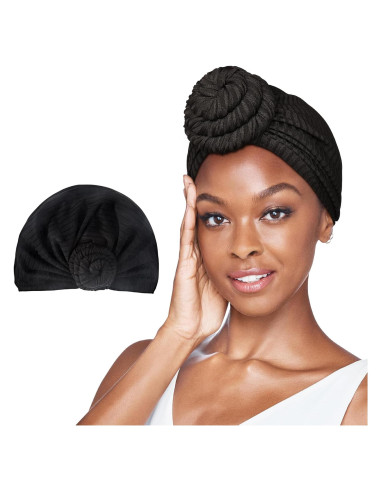 Turbante Red by Kiss para Mujeres, Satén Premium, Nudo Pre-Atado