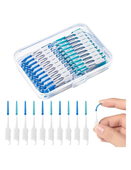 250 Palillos de Hilo Dental Lanjue Azul y Verde con Estuche 250 Palillos de Hilo Dental Lanjue Azul y Verde con Estuche