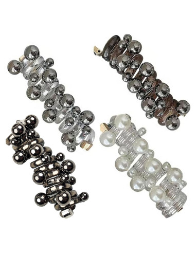 Tiras de cabello espirales elásticas con perlas 3/5 unidades