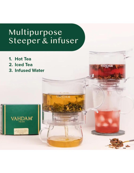 Infusor de Té VAHDAM 16oz Libre de BPA - Tetera Inteligente Infusor de Té VAHDAM 16oz Libre de BPA - Tetera Inteligente