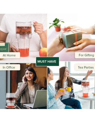 Infusor de Té VAHDAM 16oz Libre de BPA - Tetera Inteligente