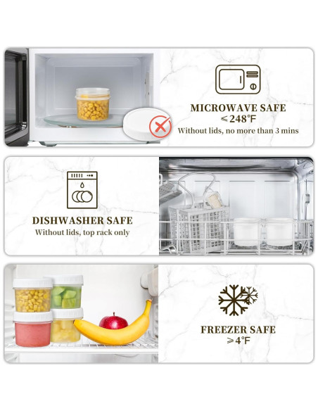 Contenedores de Almacenamiento de Alimentos TUZAZO 5 Oz - 12 Piezas Contenedores de Almacenamiento de Alimentos TUZAZO 5 Oz - 12 Piezas