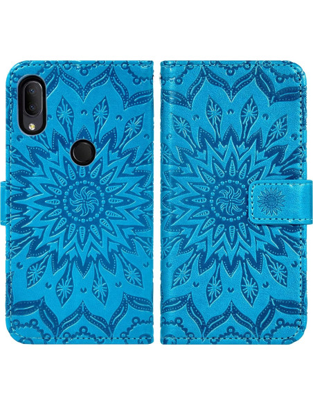 Funda de cuero Alcatel 3V 2019 con protector y soporte azul Funda de cuero Alcatel 3V 2019 con protector y soporte azul