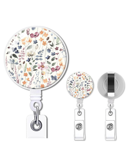 Paquete de 2 Portabolsas Retráctiles Quohet - Flores Acuareladas Paquete de 2 Portabolsas Retráctiles Quohet - Flores Acuareladas