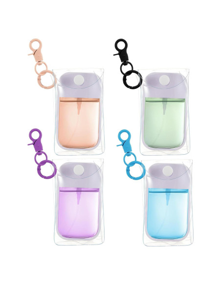 Honeydak 4 Fundas Transparentes PVC con Llavero Colorido Honeydak 4 Fundas Transparentes PVC con Llavero Colorido