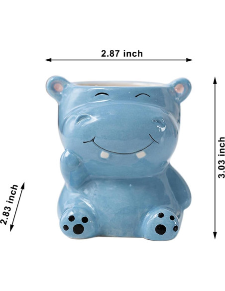 Maceta de Cerámica DIYOMR Hipopótamo para Suculentas 8.6cm Maceta de Cerámica DIYOMR Hipopótamo para Suculentas 8.6cm