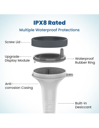 Termómetro Flotante de Piscina Newentor IPX8 Blanco 348g