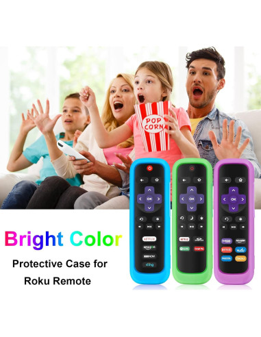 Funda de Silicona Brillante para Control Remoto Roku - 4 Pack