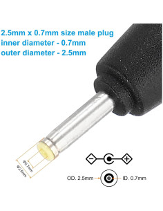 Cable de Alimentación USB a DC 2.5x0.7mm PATIKIL - 4 Piezas 2