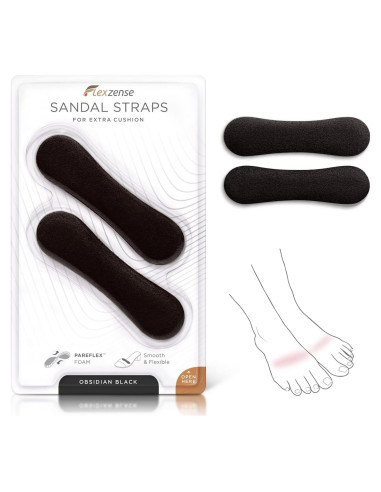 Tiras de Sandalias Comodidad y Protección Para Pies - Negro